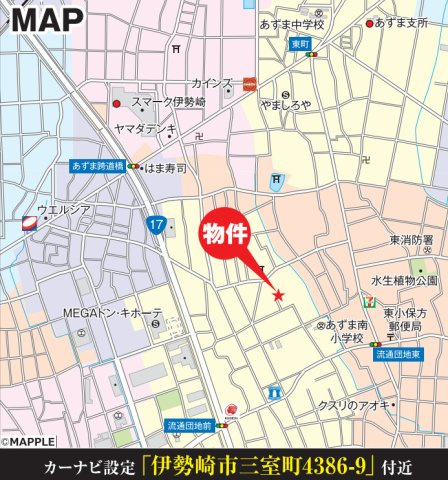 【新築】伊勢崎市三室町　１号棟(全２棟)　いろどりアイタウン　新築建売分譲の地図