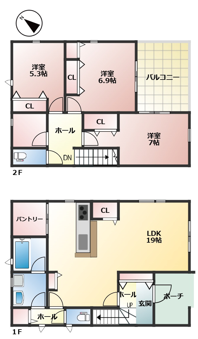 クレイドルガーデン八戸市一番町第3-2号の間取り