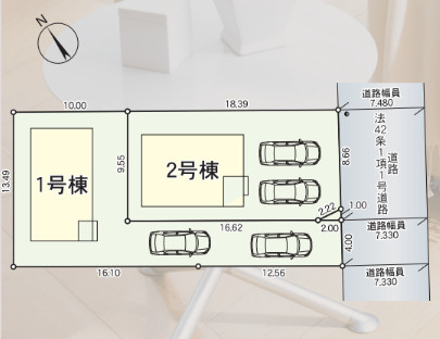 クレイドルガーデン八戸市一番町第3-2号の区画図