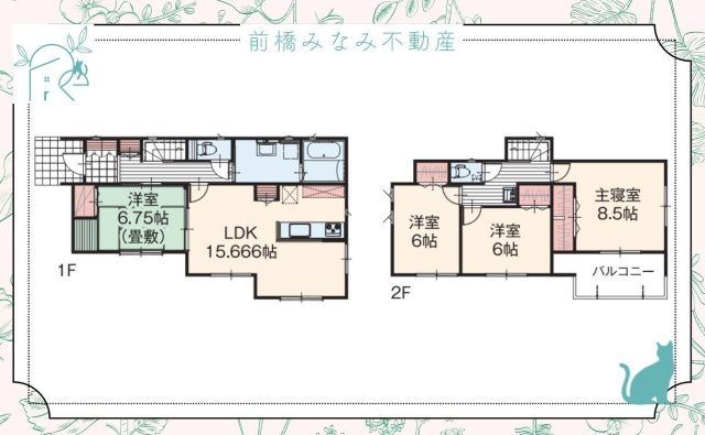 【新築】伊勢崎市三室町　２号棟(全２棟)　いろどりアイタウン　新築建売分譲の間取り