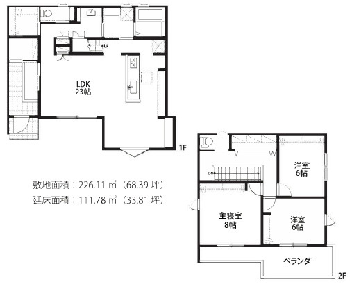 菊陽町原水10号棟の間取り