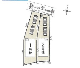 南足柄市飯沢　新築戸建て　大雄山線「大雄山駅」徒歩8分の区画図