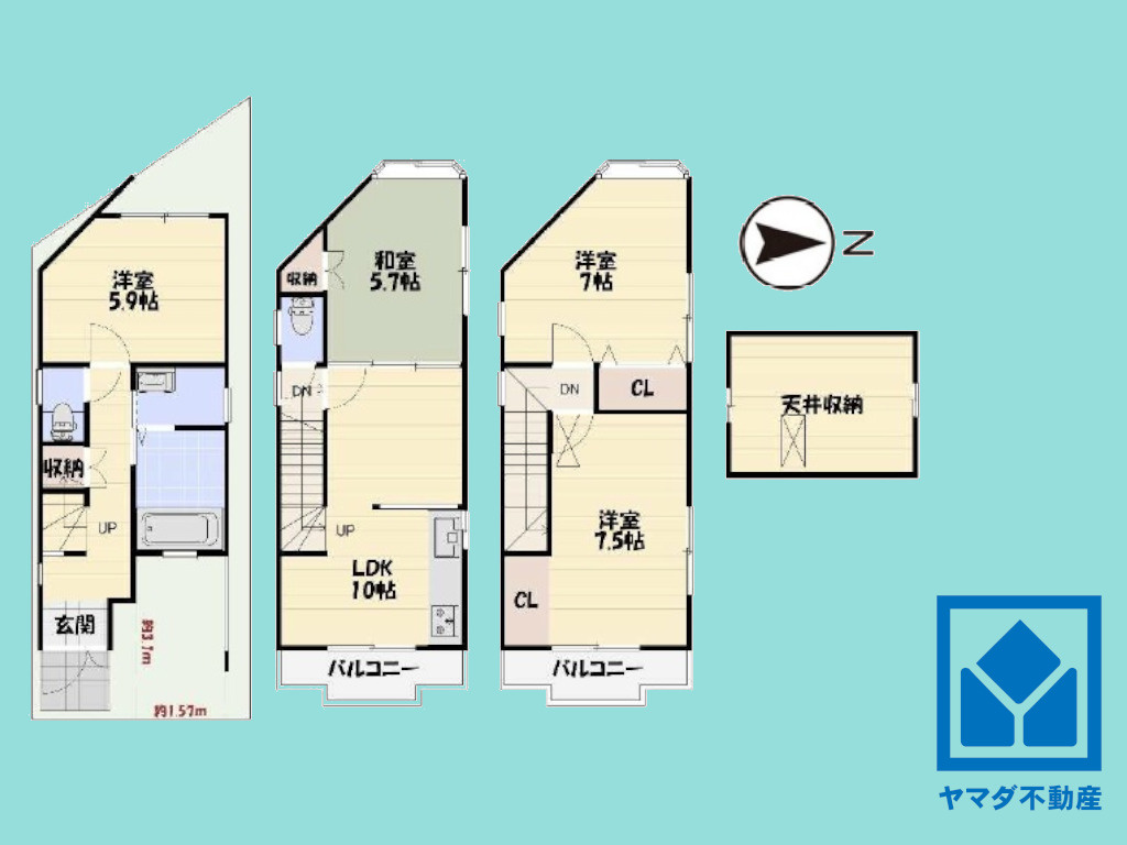伏見区醍醐上ノ山町の間取り