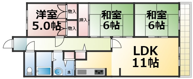 【間取り】 | 緑橋レックスマンション　仲介手数料無料