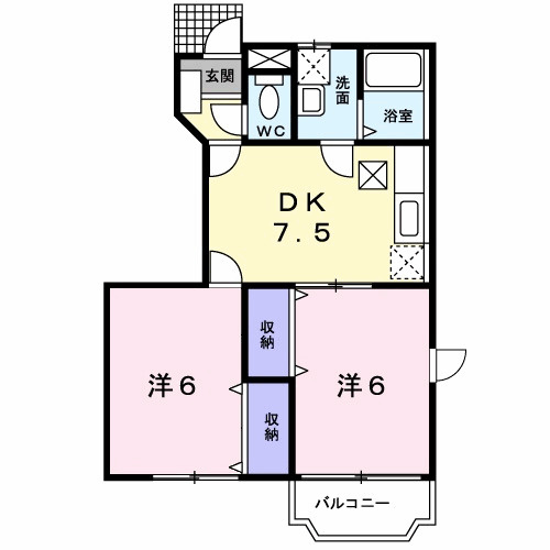 アヴェニールコートひびきのＡの間取り