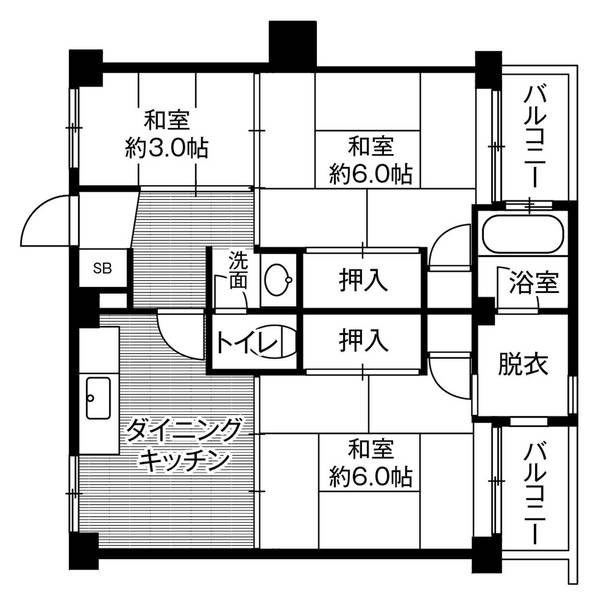 ビレッジハウス萩原2号棟の間取り