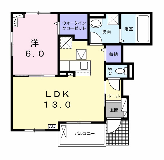 コンフォルタ茶屋の原の間取り