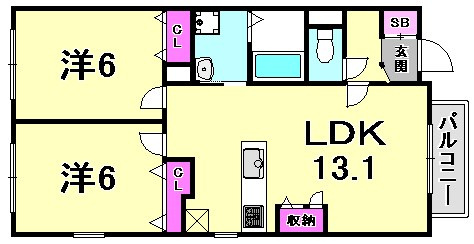 ローズヴィラ甲東園の間取り