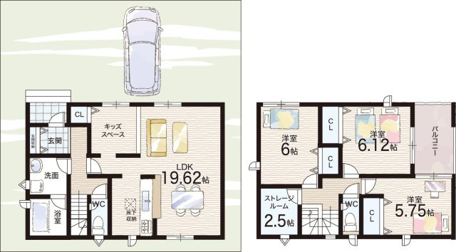 ★久世郡久御山町下津屋　第2期　新築一戸建ての間取り|4号地