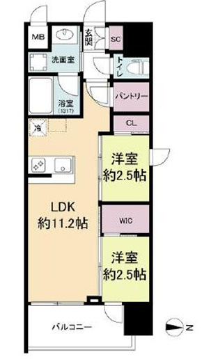 セレニテフラン梅田 の間取り
