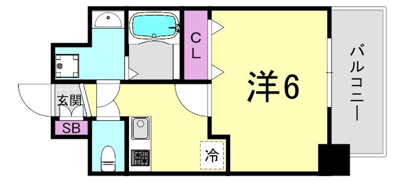 エスリード難波ザ・メゾンの間取り