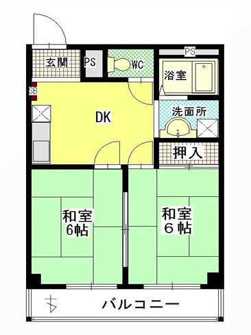 エメラルド立花Ⅱの間取り