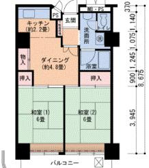 UR武庫川 19号棟の間取り