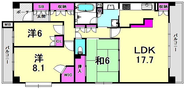 アーバンドルフ甲子園口の間取り