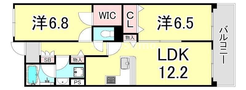 甲子園六石町ハイツの間取り