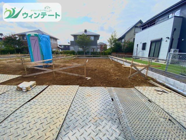 龍ケ崎市城ノ内4丁目3番　新築戸建の外観|現在基礎工事中！着々と形になっていく様子を見学することもできます♪