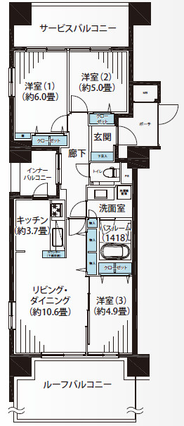 イニシア蒲田の間取り