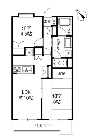 松戸市松戸の賃貸マンションの間取り