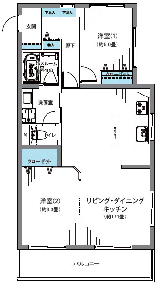 仲池上センターハイツの間取り