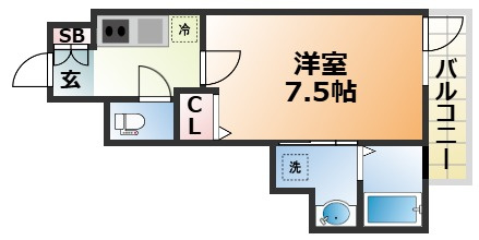 カシータ神戸元町JPの間取り