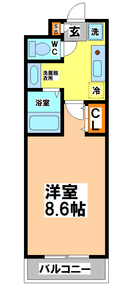 小金井市東町３丁目の賃貸マンションの間取り