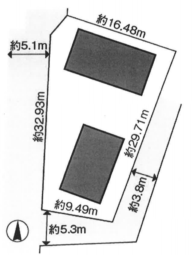 草津市馬場町　建築条件無し売土地の土地図