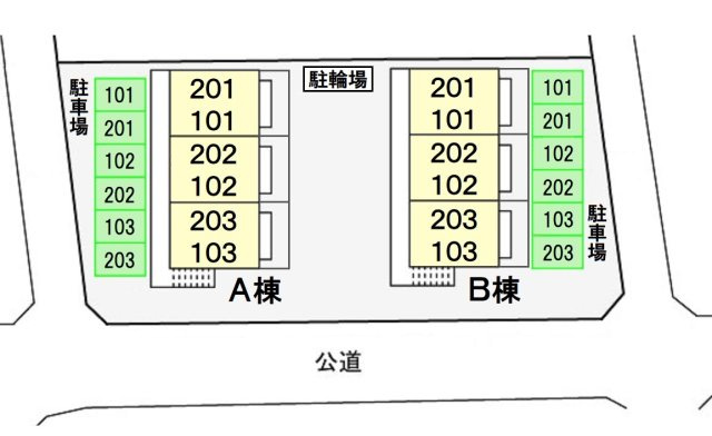 シティハイツ薬師 Aの区画図