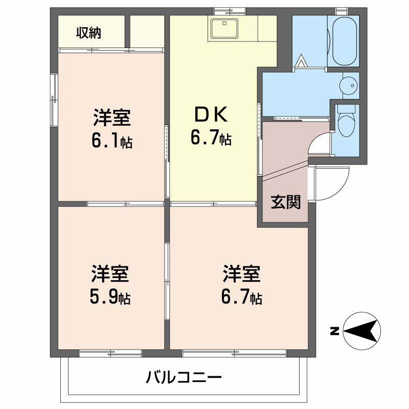 グリーングラス B棟の間取り
