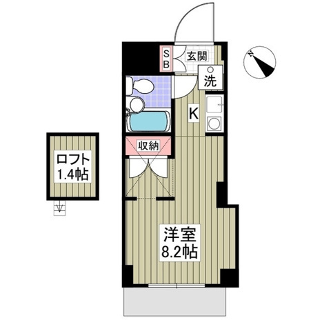 【間取り】 | リエス湘南戸塚～仲介手数料無料～ | ロフト付きのワンルームです！