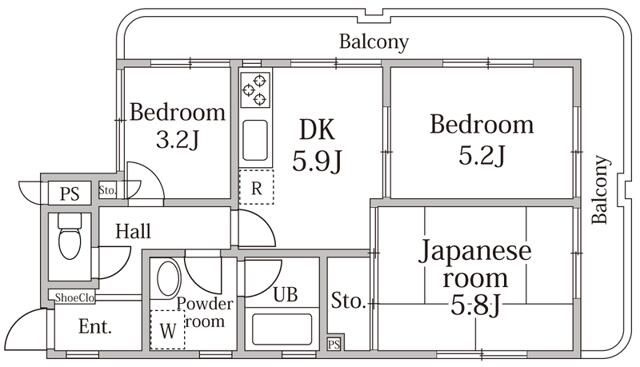 ユーコート住吉の間取り