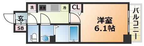 プレサンスジェネ新神戸ステーションフロントの間取り