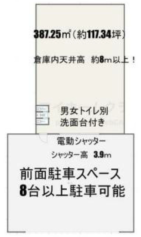 富田林市若松町東2丁目貸工場倉庫88万円の区画図