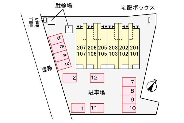 ビバーチェ　Ｋの駐車場|駐車場があるので、車を買う予定の方も安心です