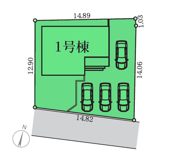 【区画図】 | リーブルガーデン.S高崎市八幡町第10ー① | カースペースは並列3台以上駐車可能！