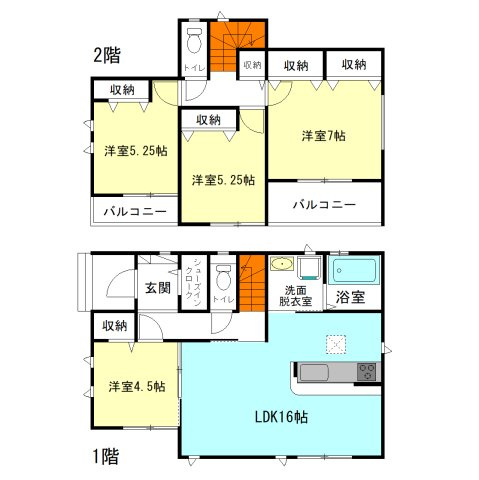 【間取り】 | ハートフルタウン高崎市並榎町33ーA | 玄関には嬉しいシューズインクローク完備！