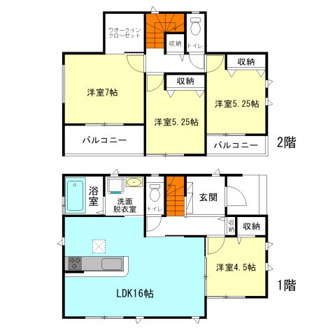 【間取り】 | ハートフルタウン高崎市小八木町20ーA | 全居室南向きのモダンな洋室仕様！
水回りを最短距離で結んだラクラク家事同線！