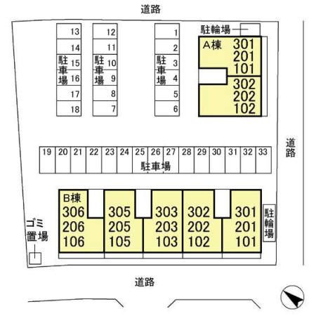 グランデュール55　Bの区画図