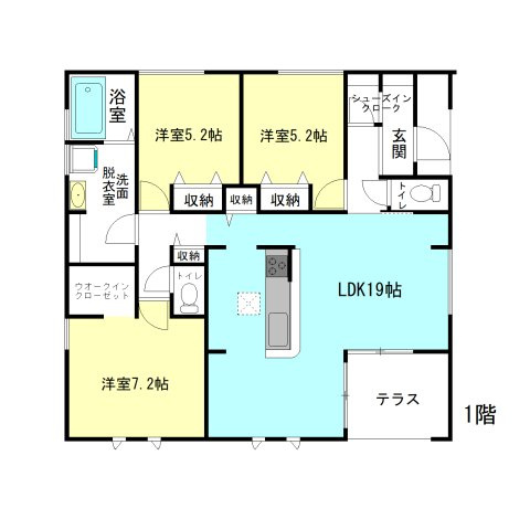 【間取り】 | リーブルガーデン.S高崎市箕郷町上芝第4ー⑤ | 人気の「平屋」住宅登場です！
シューズインクロークやウォークインクローゼット完備！