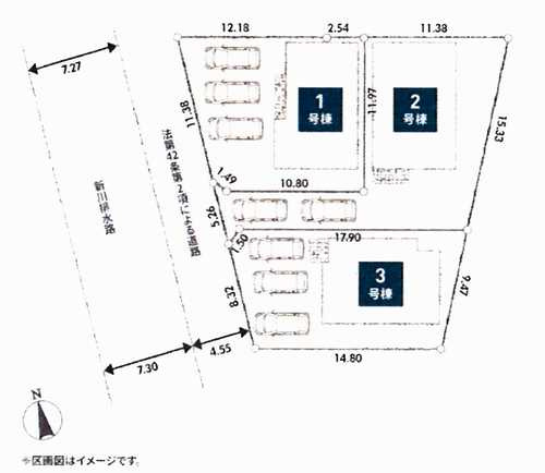 平塚市小鍋島第2　新築戸建全3棟　1号棟の区画図