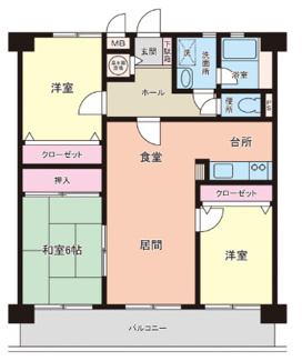 【間取り】 | 三愛シティライフ周船寺駅２