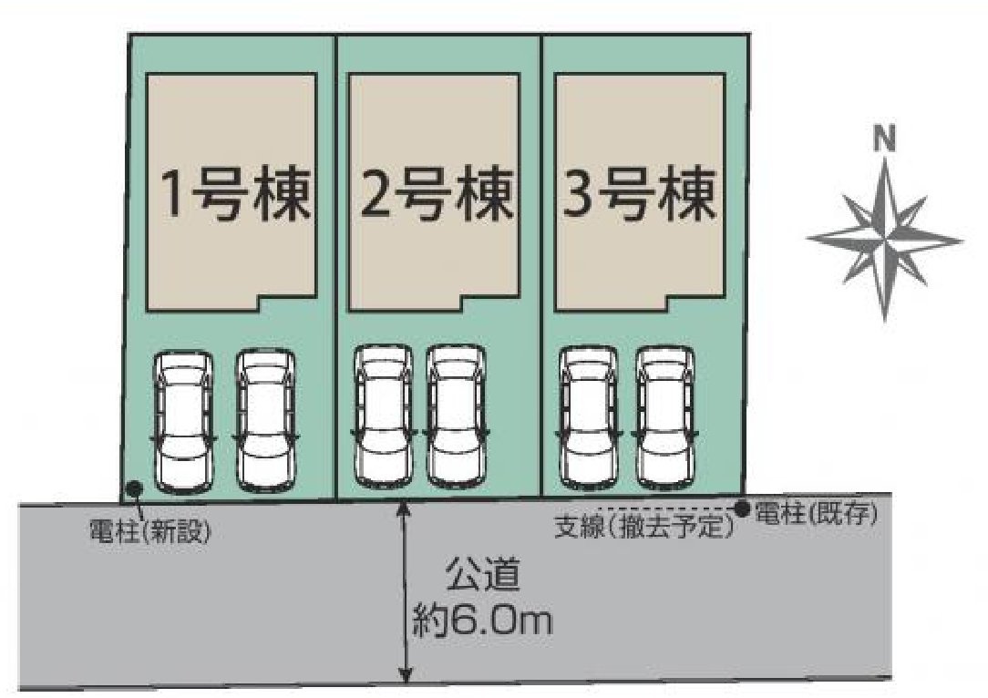 国分寺市北町1丁目　西武国分寺線　鷹の台駅　新築戸建の区画図