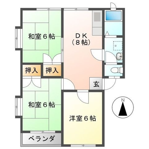 コーポ金子A棟の間取り