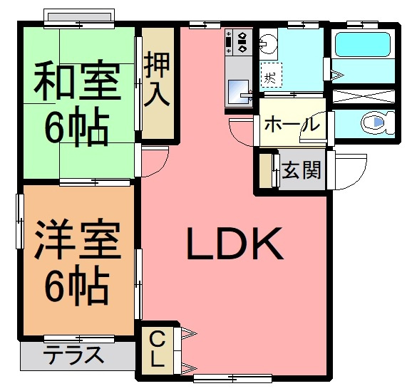パールハイツCの間取り