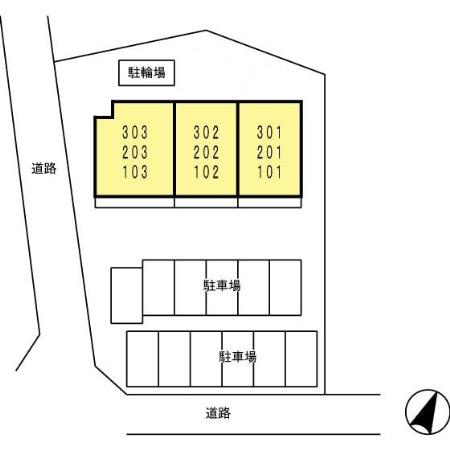 春日井市知多町１丁目のアパートの区画図