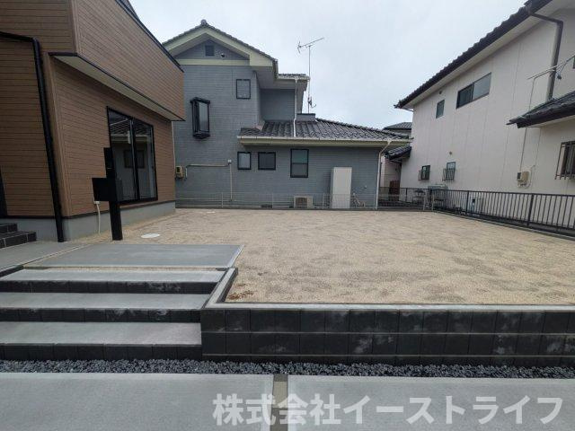 【新築戸建】　いわき市久之浜町第5　長期優良住宅の庭|南側に広い庭がついています。ガーデニングや家庭菜園も楽しめます♫