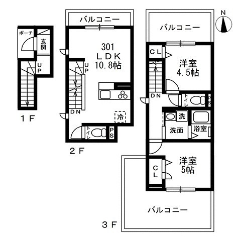 (仮)文京区小日向2丁目　新築賃貸住宅 の間取り
