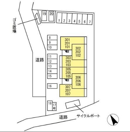 the Terrace 御井町の区画図