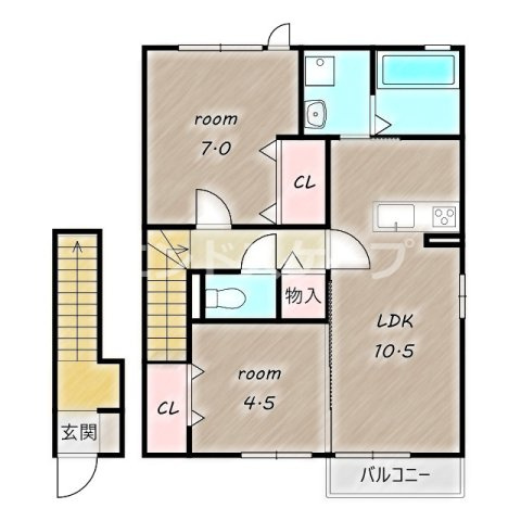 トアロード　Ⅱの間取り|高崎、前橋エリアのお部屋探しはエンドスケープまで！お客様の理想お聞かせ下さい♪