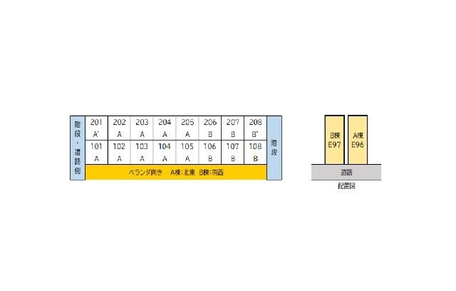 ビューパレス新柏Ｂ棟(E-097)の区画図