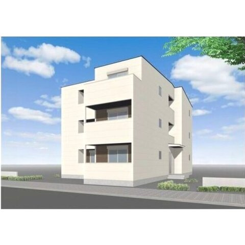 名古屋市中川区愛知町のアパートの外観パース